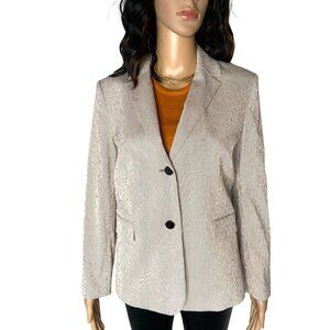 Theory NWT Seersucker Stripe Two Button Blazer Beige Size 8